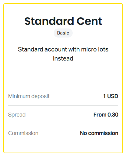 Exness Standard Cent account