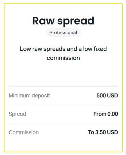 Exness Raw spread account