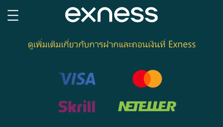 การฝากและถอนเงินของ Exness