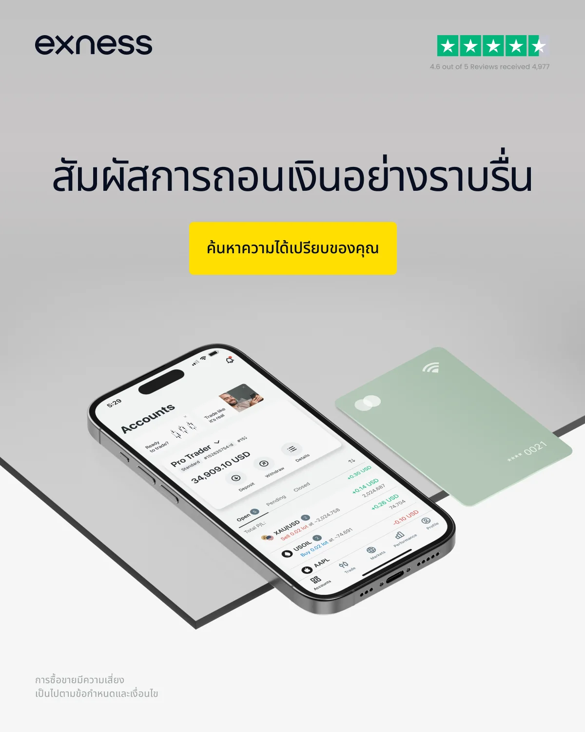 ปัญหาและวิธีแก้ไขเมื่อฝากเงินที่ Exness